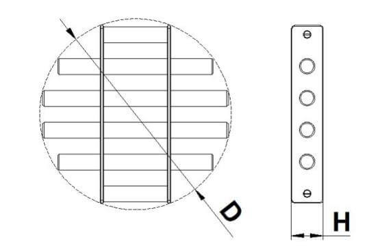 size of magnetic grid and grate filters